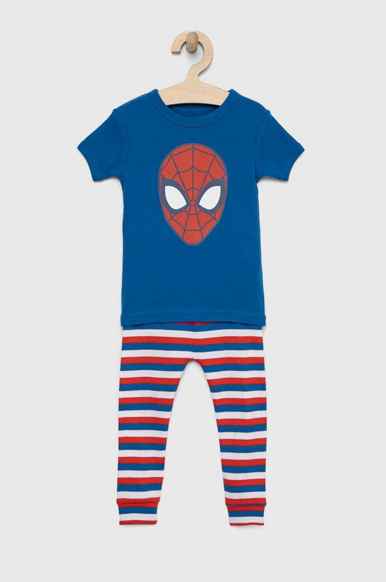 GAP piżama bawełniana dziecięca x Marvel kolor niebieski wzorzysta