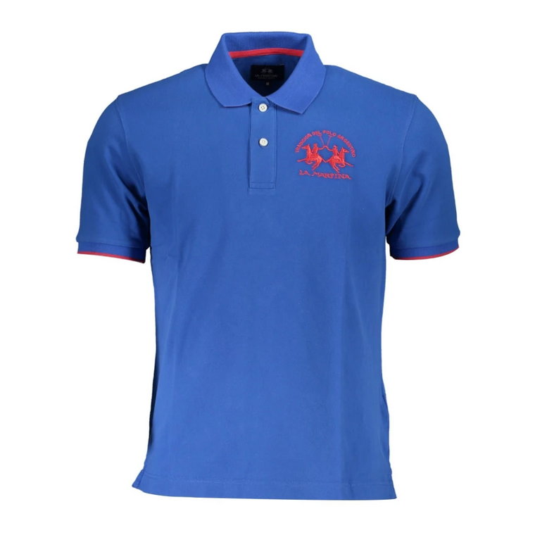 Granatowy Polo Shirt z Haftem La Martina