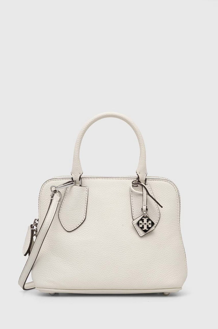 Tory Burch torebka skórzana Mini Pebbled Swing kolor biały 155619.100