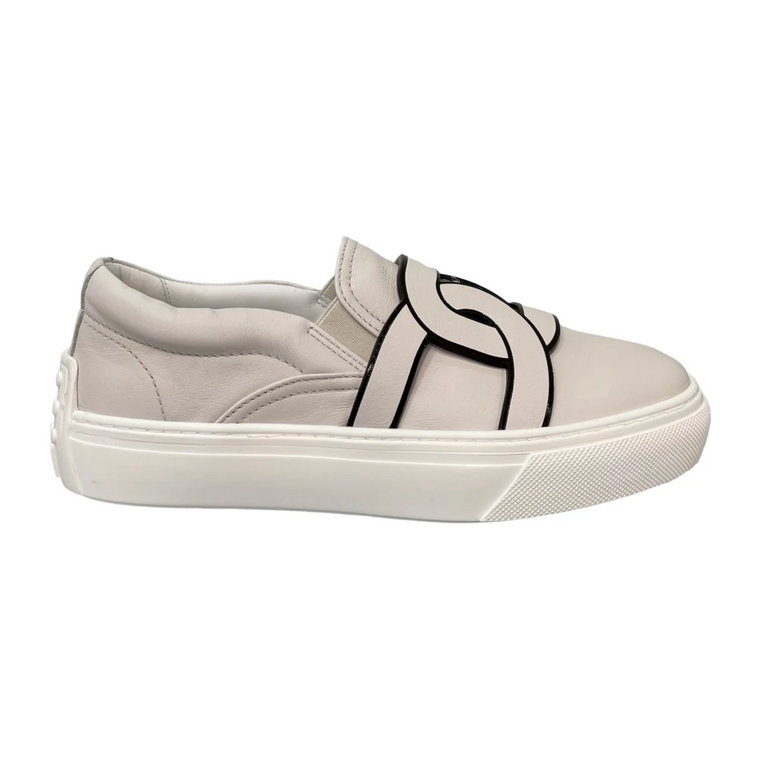 Kremowe Skórzane Slip-On Sneakers Tod's