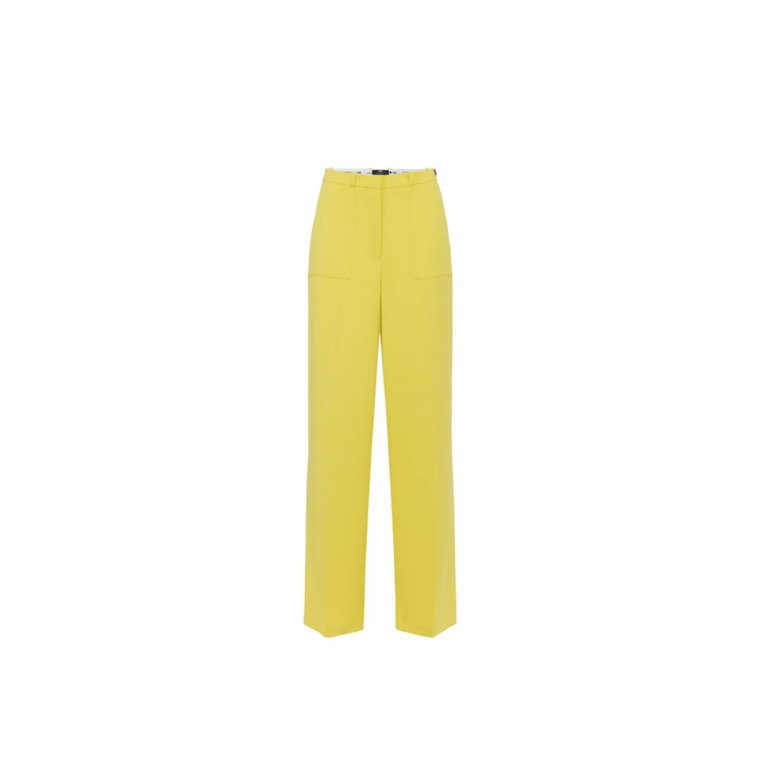 Żółte Spodnie z Szerokimi Nogawkami Elisabetta Franchi