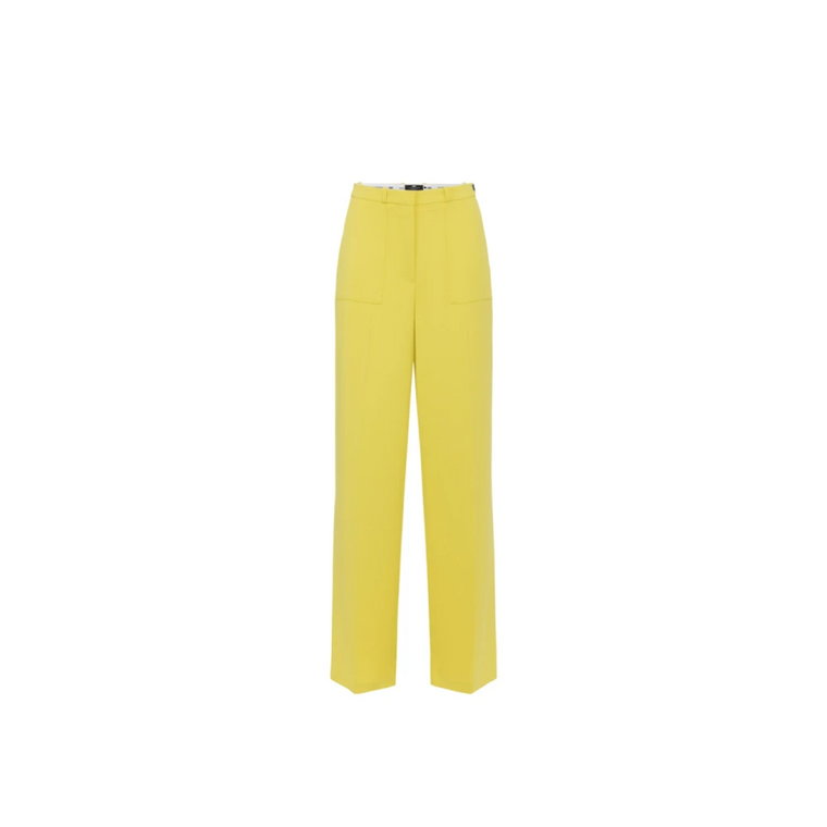 Straight Leg Wide Leg Trousers Yellow Elisabetta Franchi