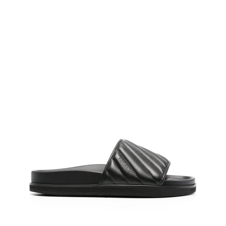 Czarne Sandały z Obcasem 3.0cm Off White