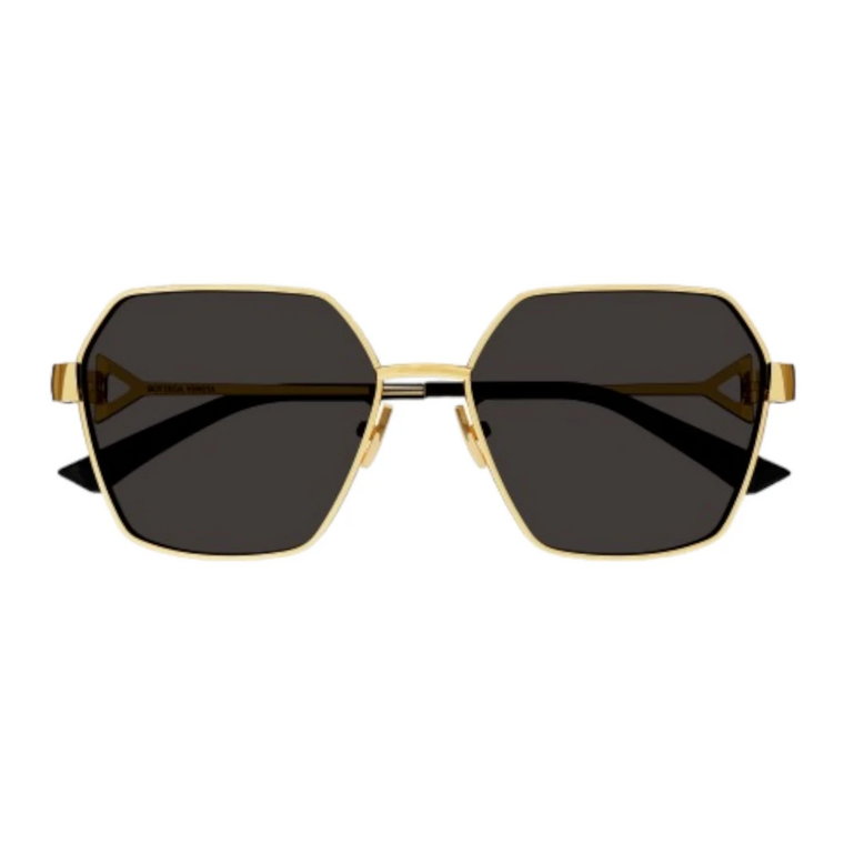 Okulary przeciwsłoneczne o szerokiej metalowej oprawie w kształcie sześciokąta Bottega Veneta