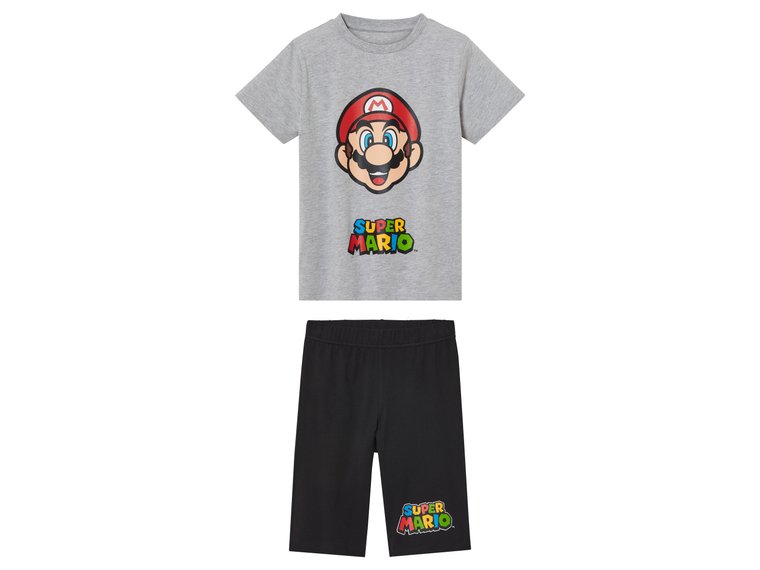 Super Mario Brother Piżama chłopięca (t-shirt + spodnie) (98 - 104, Szary/ czarny)