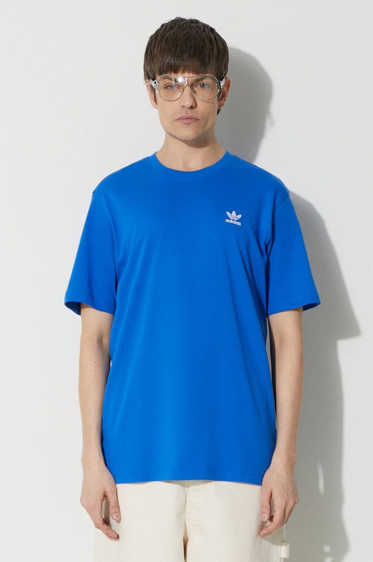 adidas Originals t-shirt bawełniany Essential Tee męski kolor niebieski z aplikacją IR9687