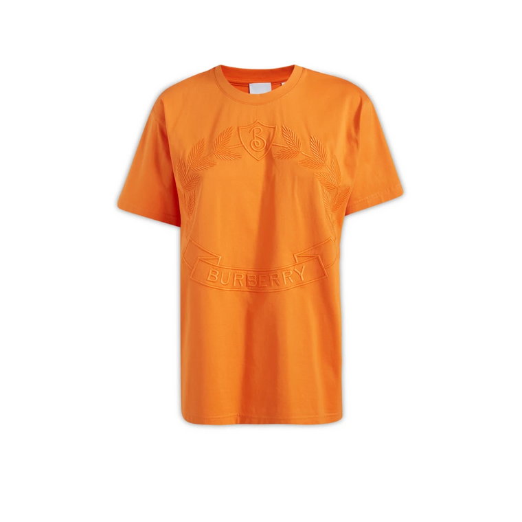 Oversize Pomarańczowa Koszulka z motywem Equestrian Knight Burberry