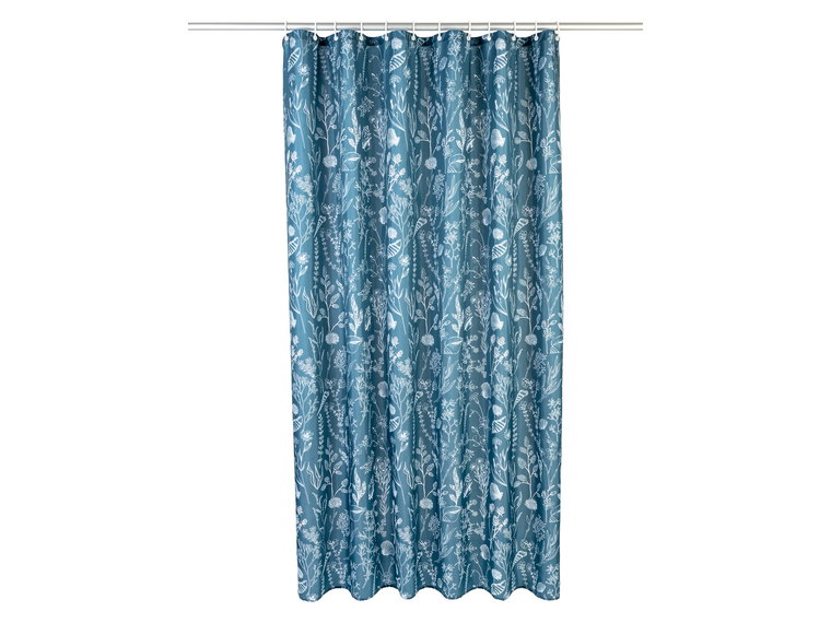 LIVARNO home Zasłona prysznicowa, 180 x 200 cm (Niebieski/wzorzysty)