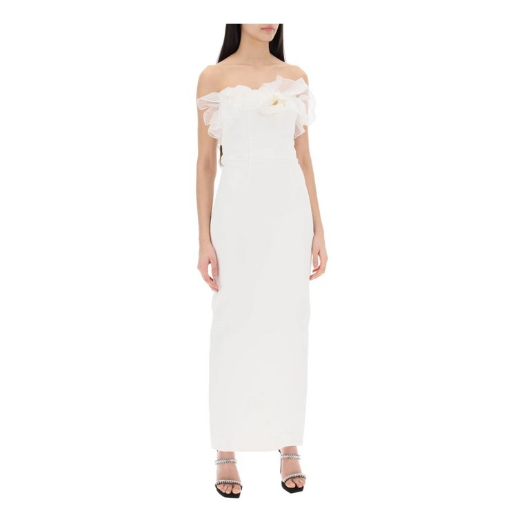 Elegant Strapless Organza Maxi Sukienka Alessandra Rich