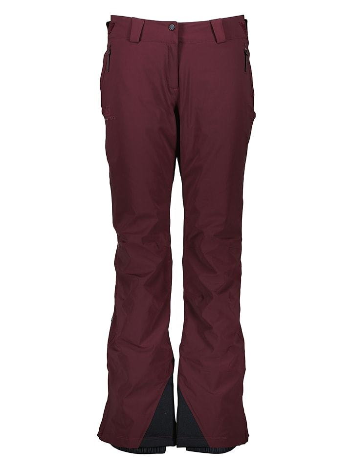 SALOMON Spodnie narciarskie "The Brilliant" w kolorze bordowym