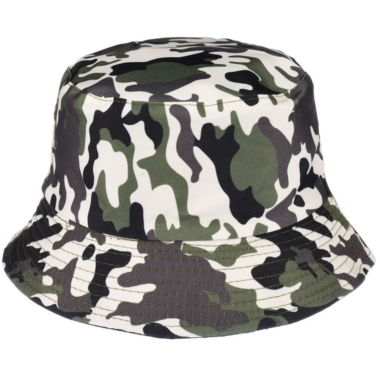 Zielony kapelusz dwustronny bucket hat wędkarski modny moro kap-m-48
