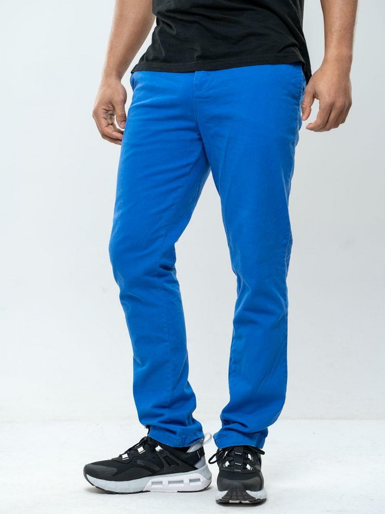 Spodnie Materiałowe Chino Royal Blue Core Slim Niebieskie