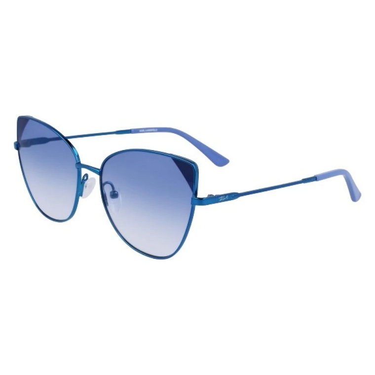 Niebieskie Metalowe Okulary Przeciwsłoneczne dla Kobiet Karl Lagerfeld