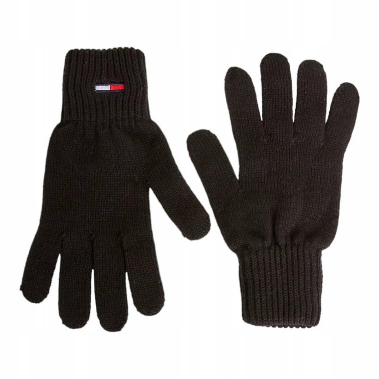 Tommy Hilfiger Rękawiczki Męskie Tjm Flag Gloves Czarne