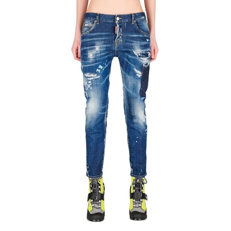 Czarne Tiffany Cool Cropped Jeans Dsquared2