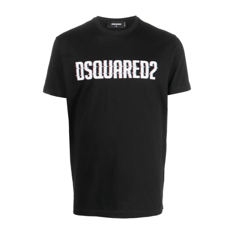Czarne Koszulki i Pola z Logo na Piersi Dsquared2
