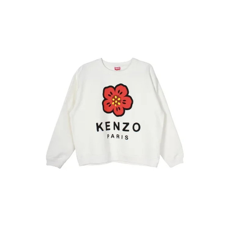 Sweter Boke Flower z białej bawełny Kenzo