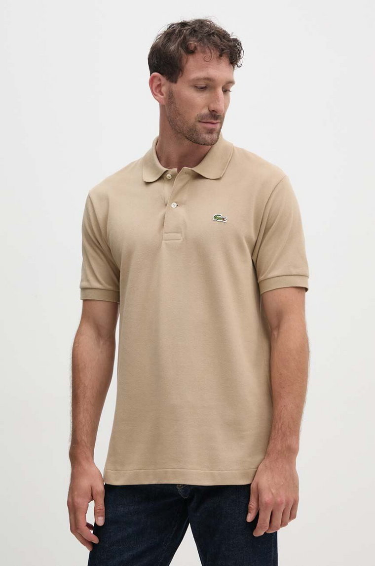 Lacoste polo bawełniane Koszulka Lacoste Polo Classic Fit L1212 02S kolor brązowy gładki