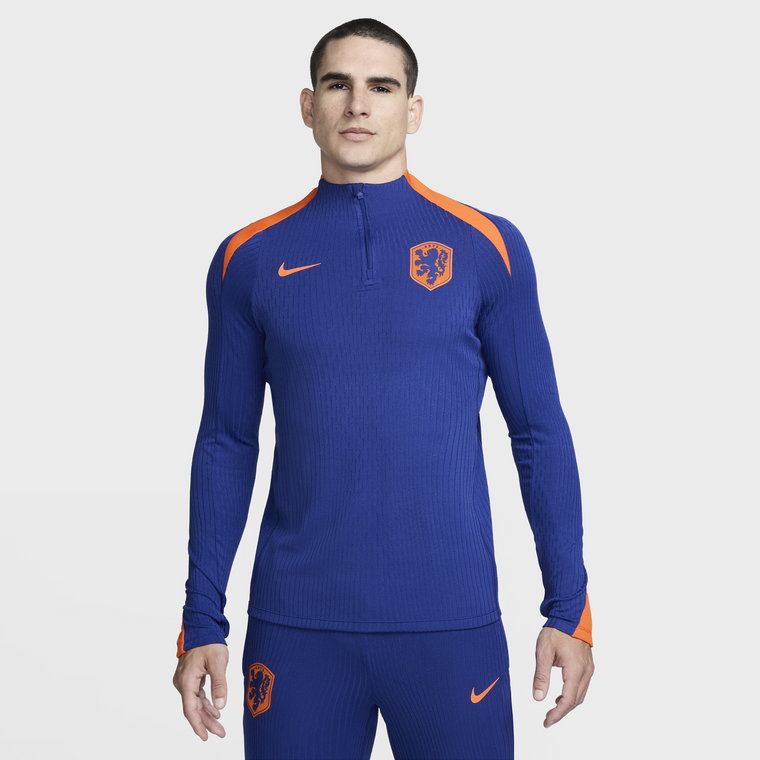 Męska treningowa koszulka piłkarska z dzianiny Nike Dri-FIT ADV Holandia Strike Elite - Niebieski