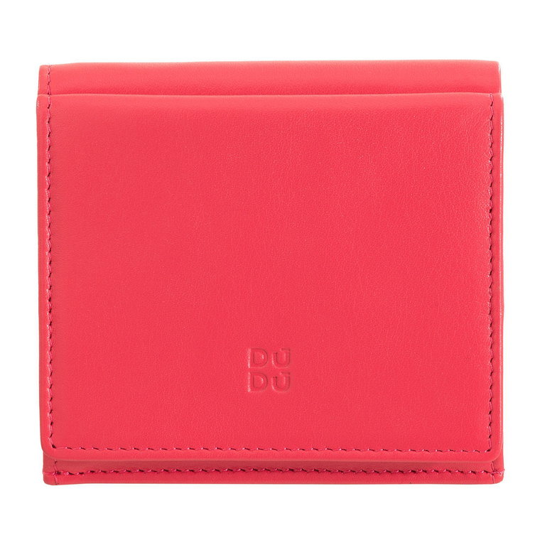 DUDU Mały wielokolorowy skórzany portfel RFID z portmonetką