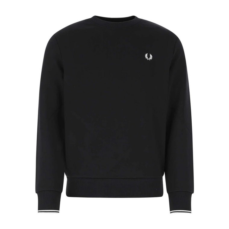 Granatowy Sweter z Bawełny i Mieszanki Fred Perry