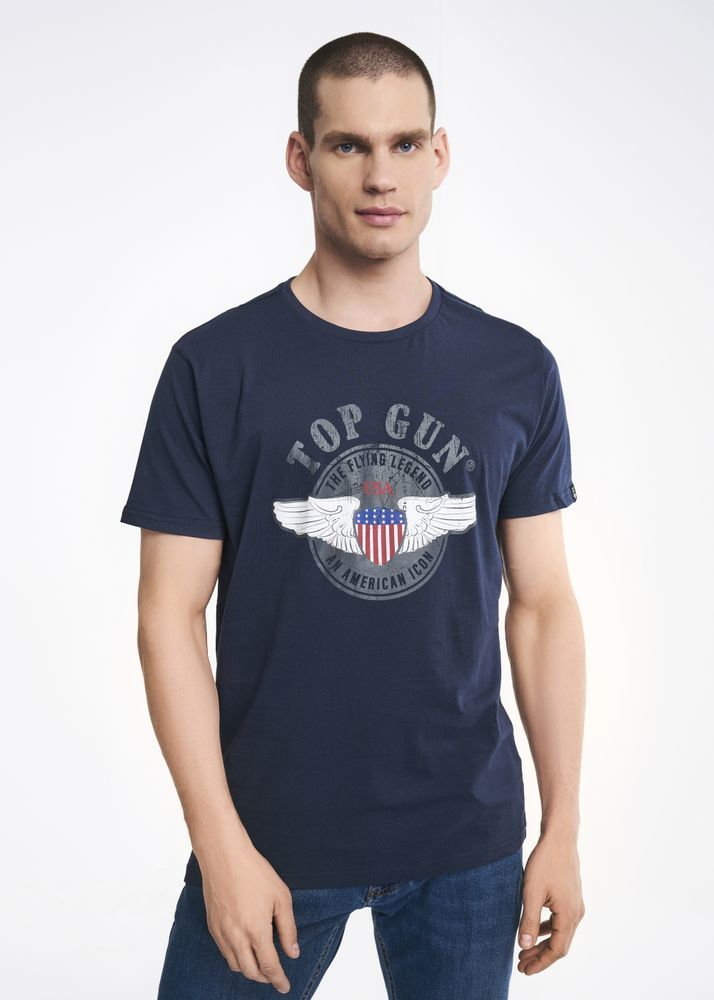 Granatowy T-shirt męski Top Gun