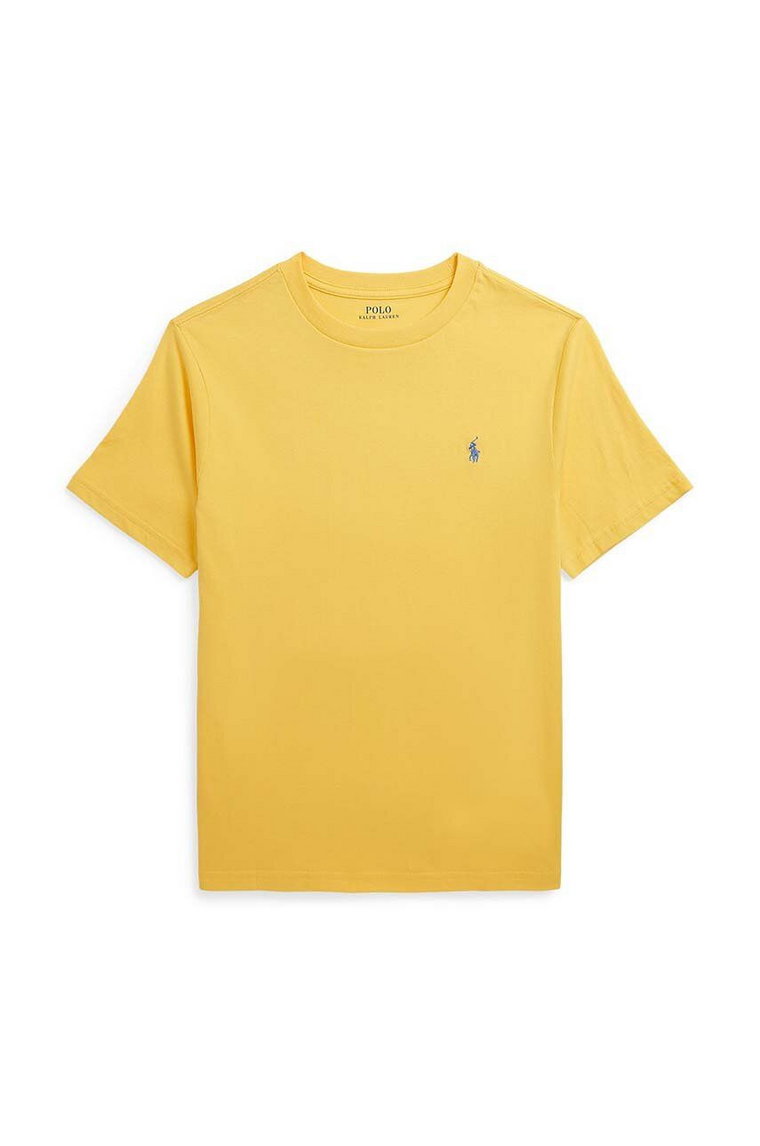 Polo Ralph Lauren t-shirt bawełniany dziecięcy kolor żółty gładki