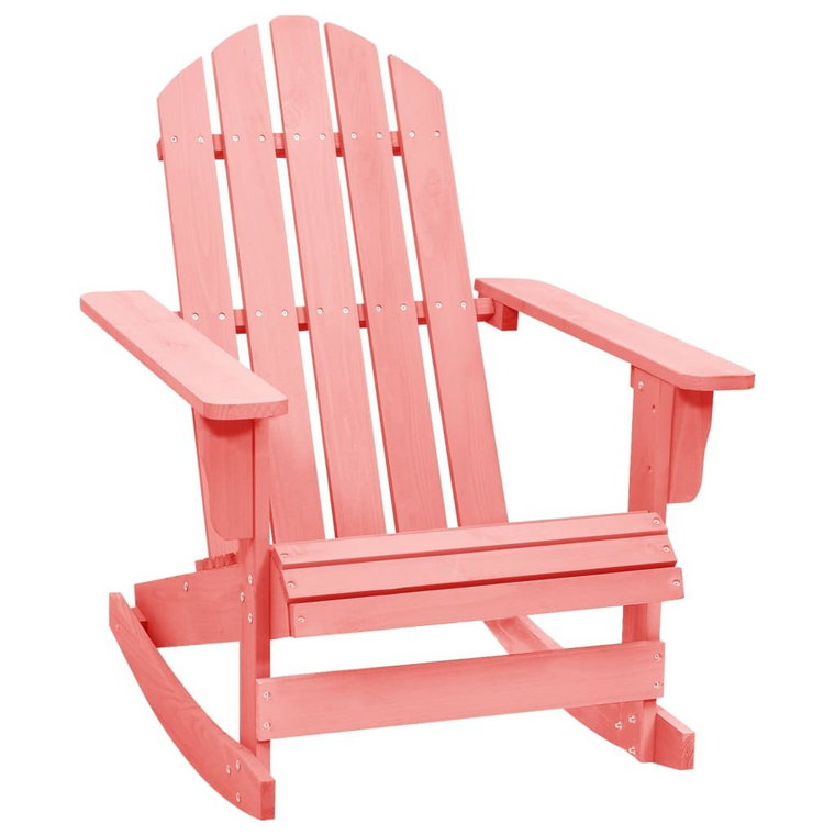 vidaXL, Ogrodowy fotel bujany Adirondack, lite drewno jodłowe, różowy