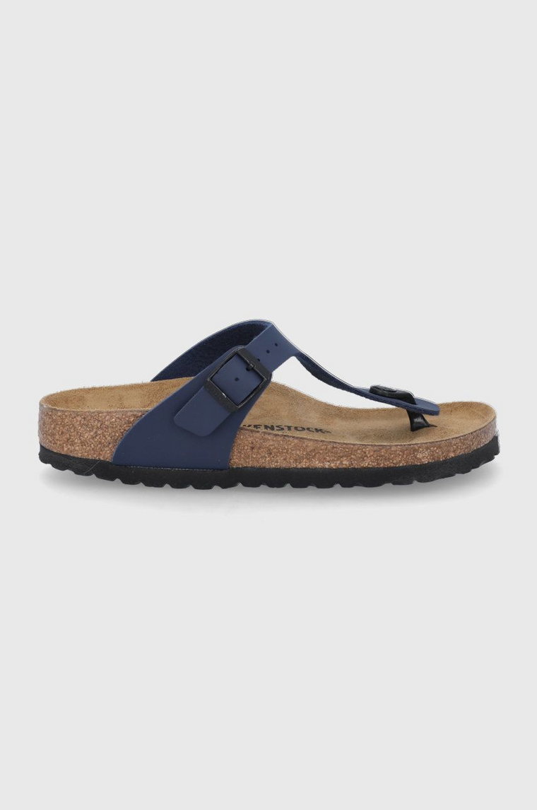 Birkenstock japonki Gizeh 752663 damskie kolor granatowy na płaskim obcasie