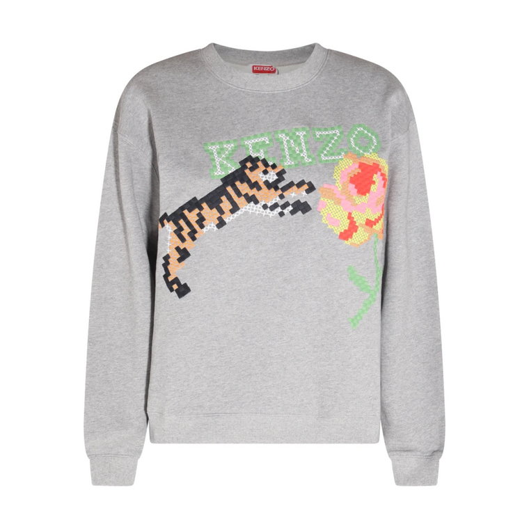 Modny Sweter z Bawełny - Gris Perle Kenzo