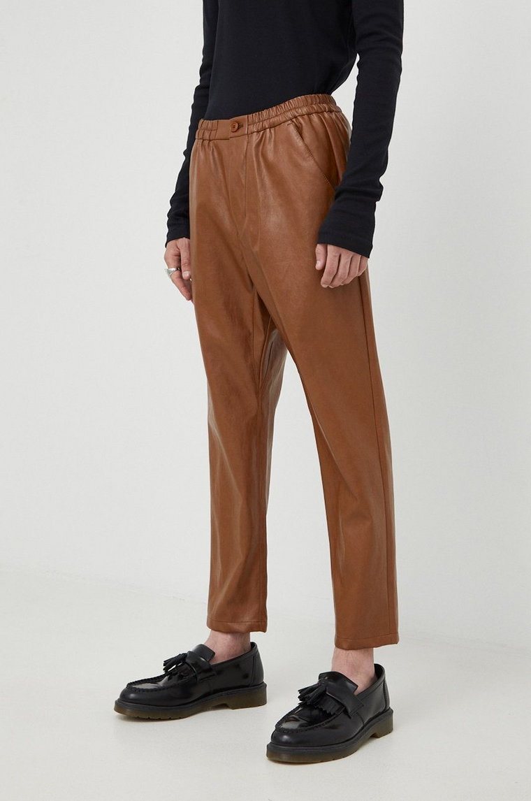 Drykorn spodnie męskie kolor brązowy