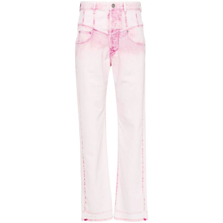 Różowe dżinsy z prostą nogawką Isabel Marant