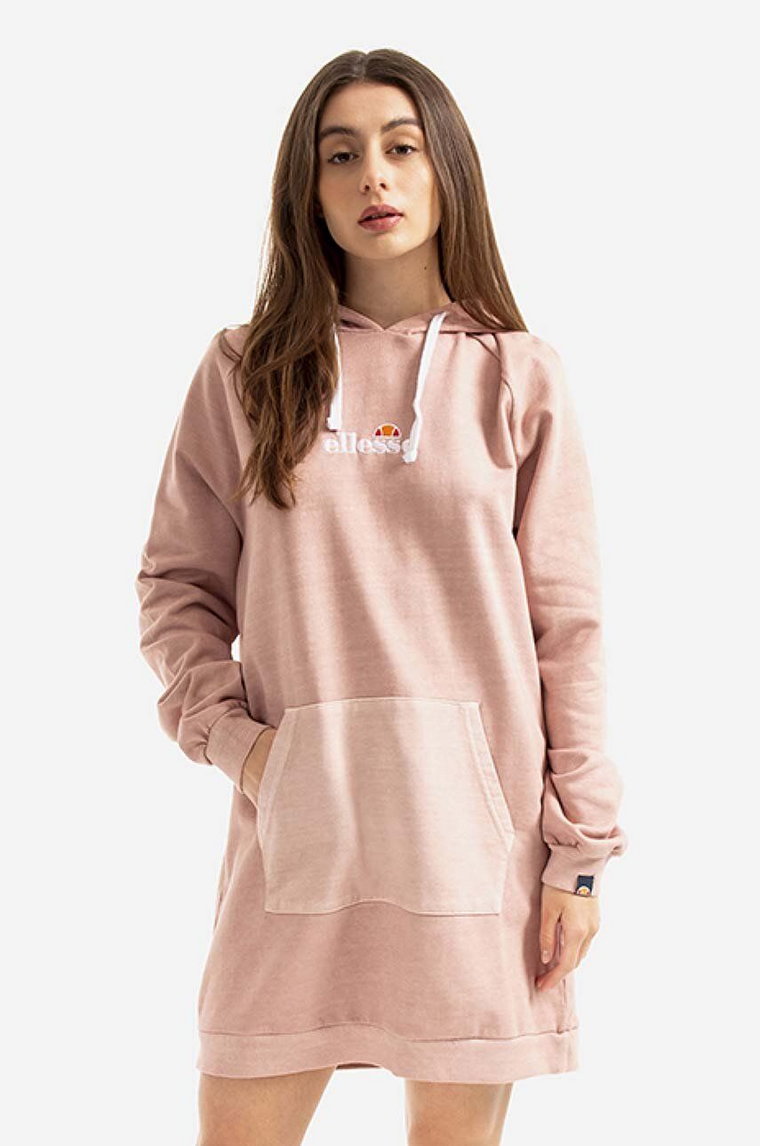 Ellesse sukienka bawełniana Triphala Dress kolor różowy mini oversize SGM13152-PINK