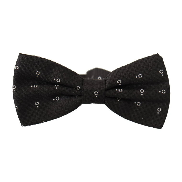 Krawat jedwabny - Czarno-białe groszki Dolce & Gabbana