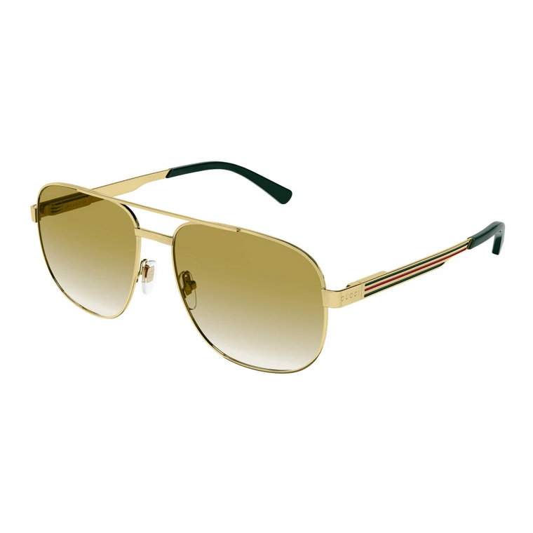 Stylowe okulary przeciwsłoneczne w kolorze złoto/brąz Gucci