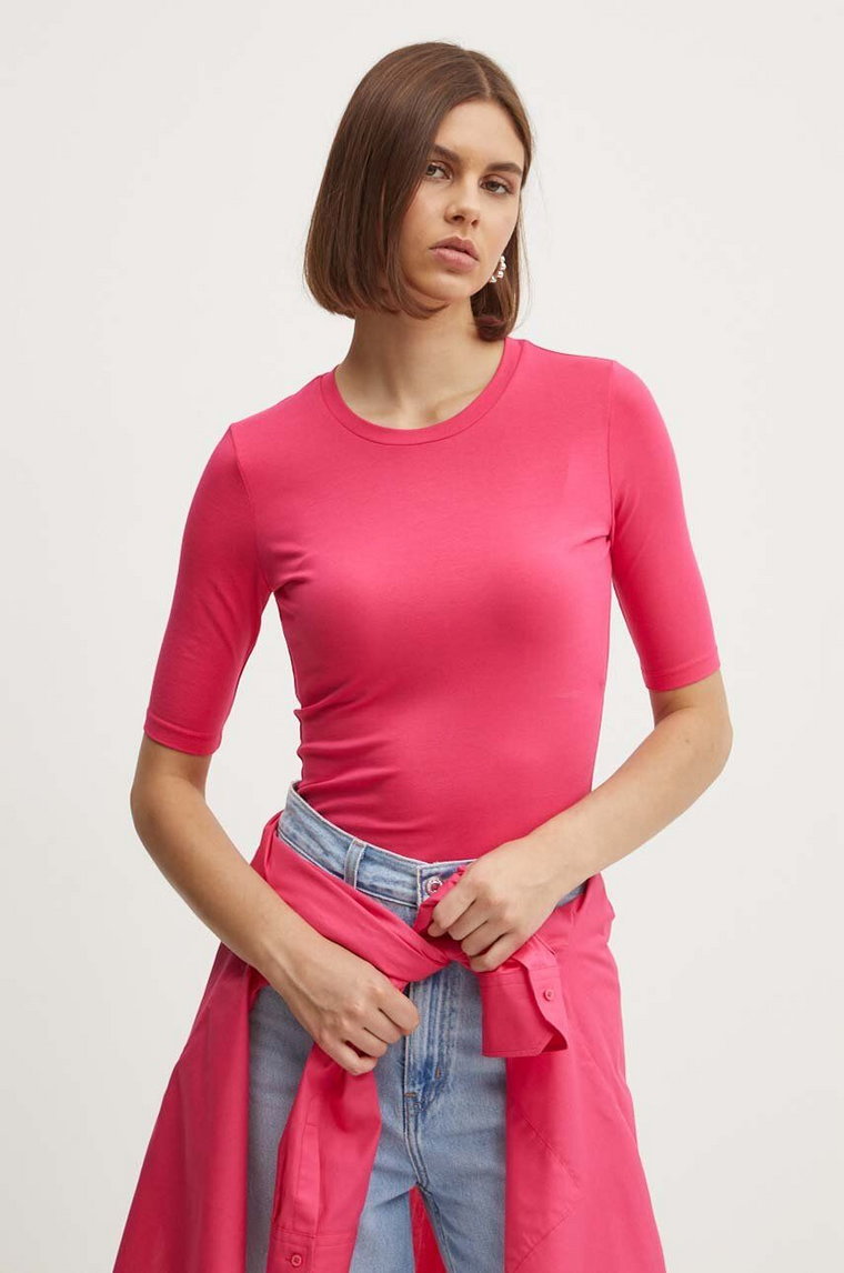 HUGO t-shirt damski kolor różowy 50515019
