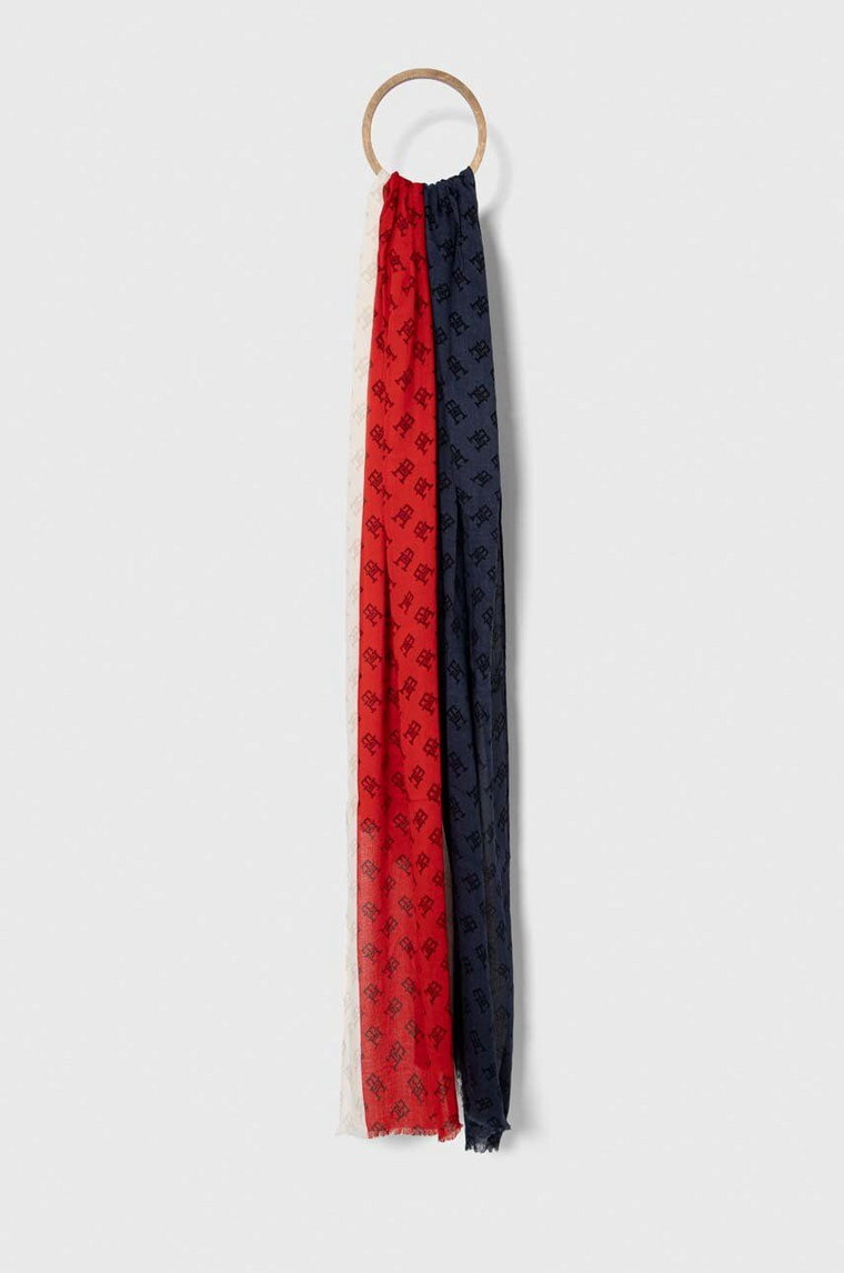 Tommy Hilfiger szal damski kolor granatowy wzorzysty