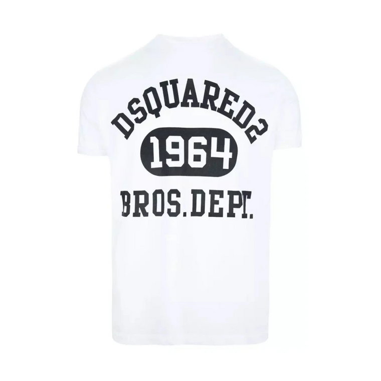 Biała koszulka z nazwą stylu/modelu Dsquared2