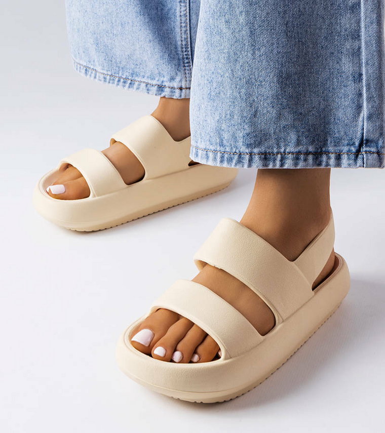 Beżowe klapki typu sandały Émond