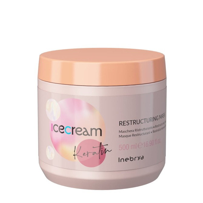 Inebrya Ice Cream Keratin keratynowa maska restrukturyzująca do włosów 500ml