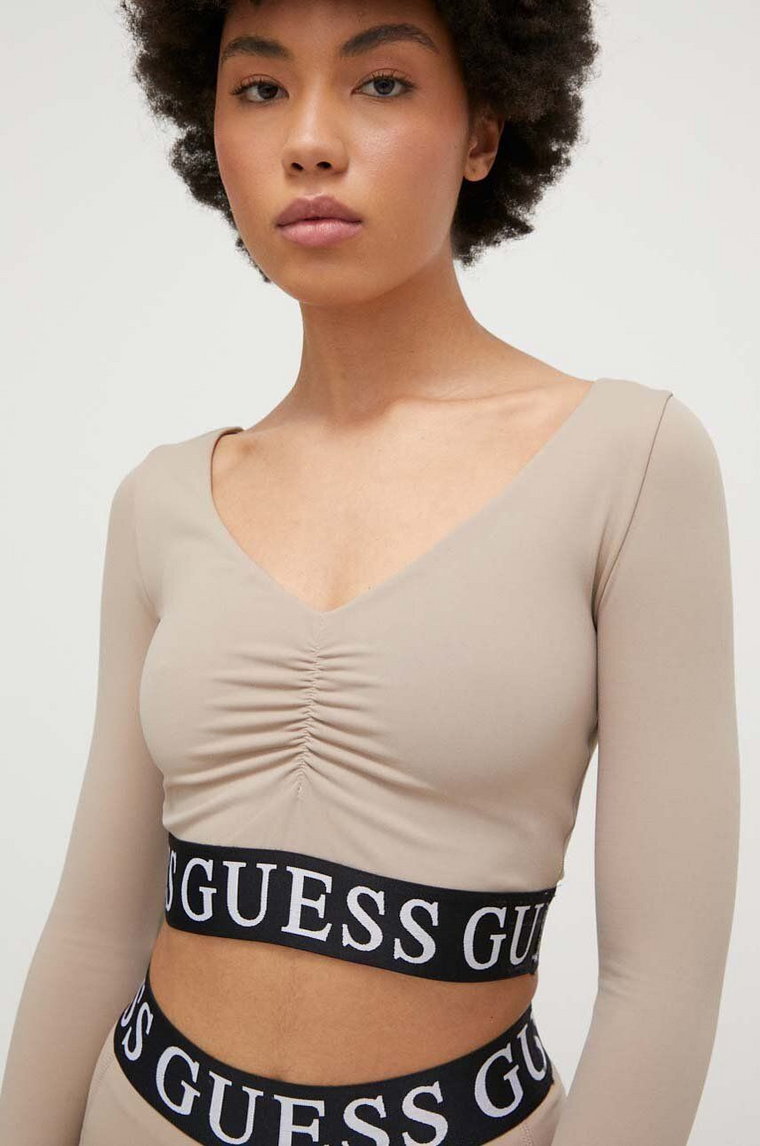 Guess top KIRAN damski kolor brązowy V3BP08 MC04Z