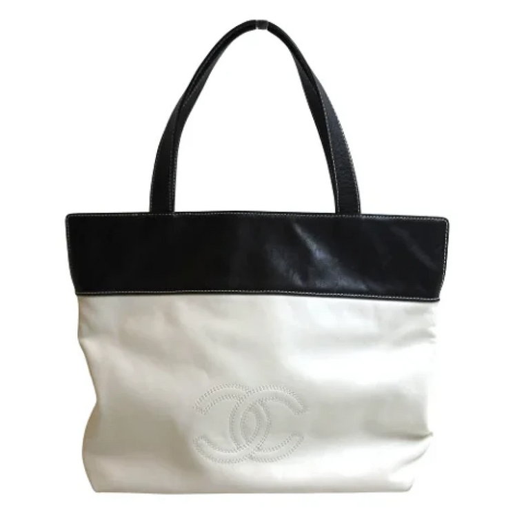 Chanel Biała Skórzana Torba Tote Chanel Vintage