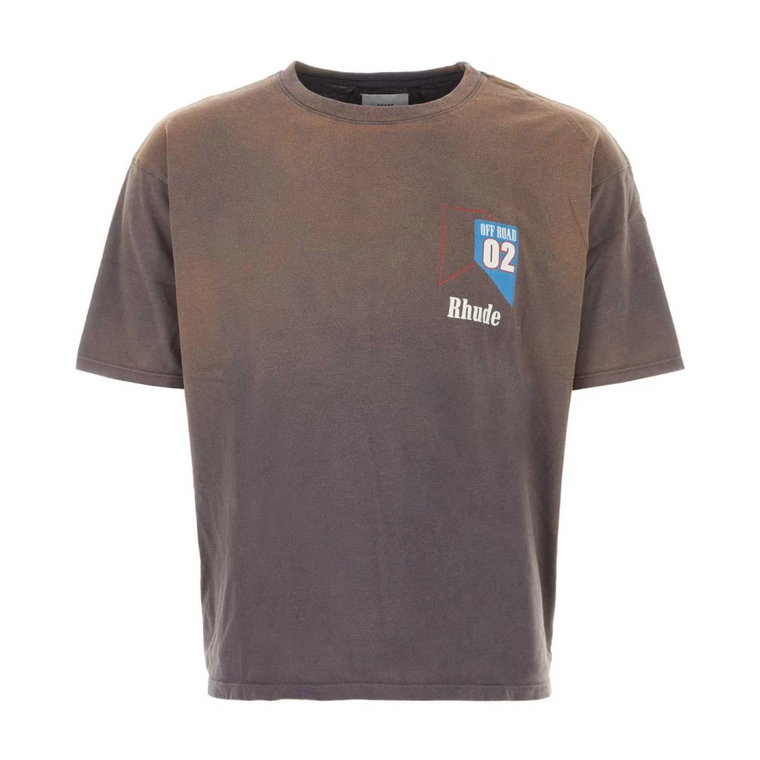 Brązowy Bawełniany T-shirt - Klasyczny Styl Rhude