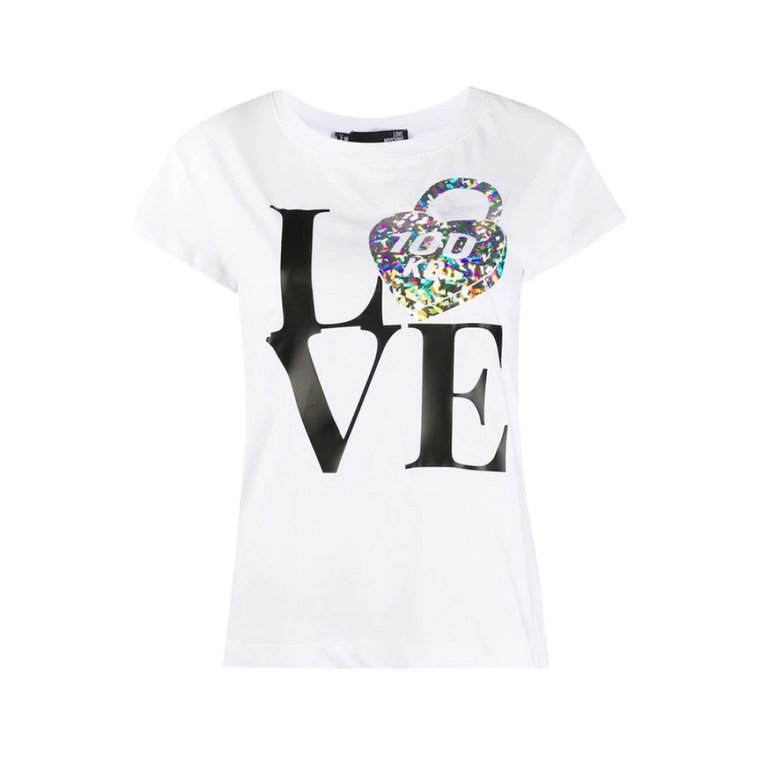 Minimalistyczna Koszulka z Logo z Bawełny Love Moschino