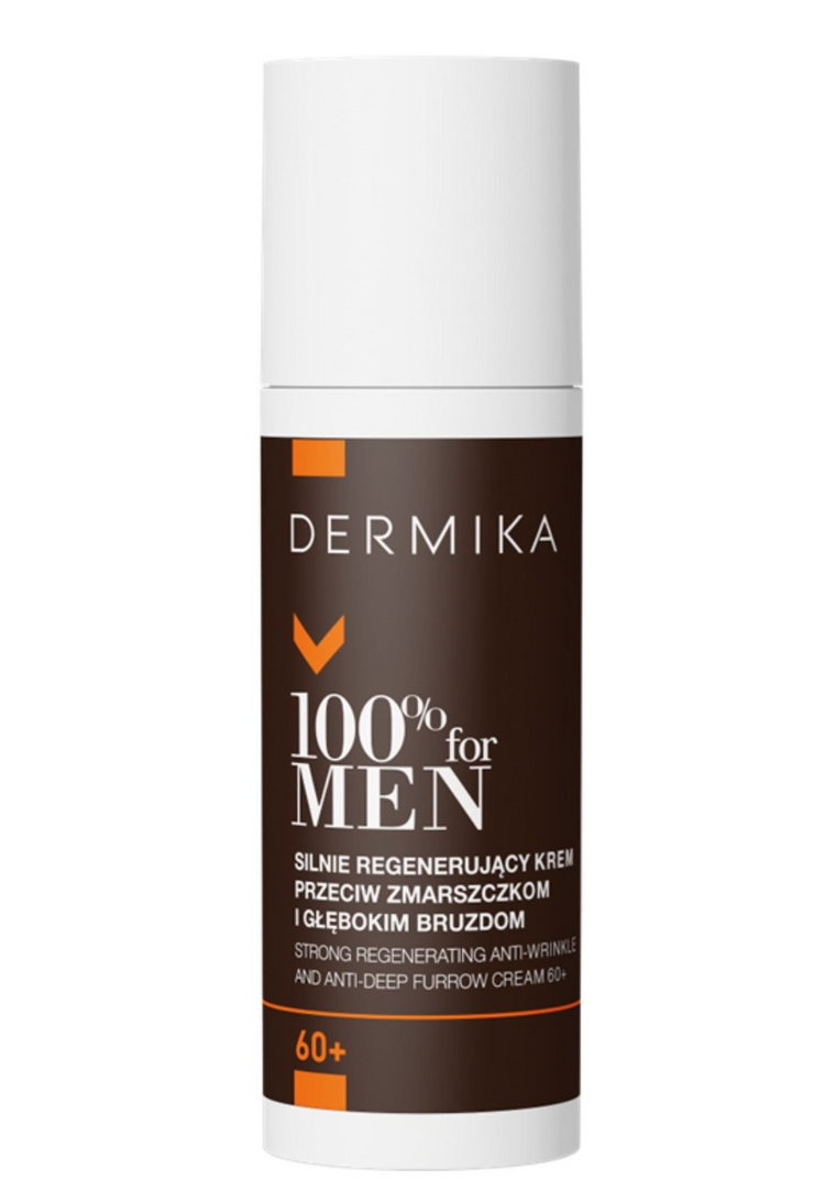 Dermika 100% For Men 60+ - Silnie regenerujący krem przeciw zmarszczkom i głębokim bruzdom 50ml