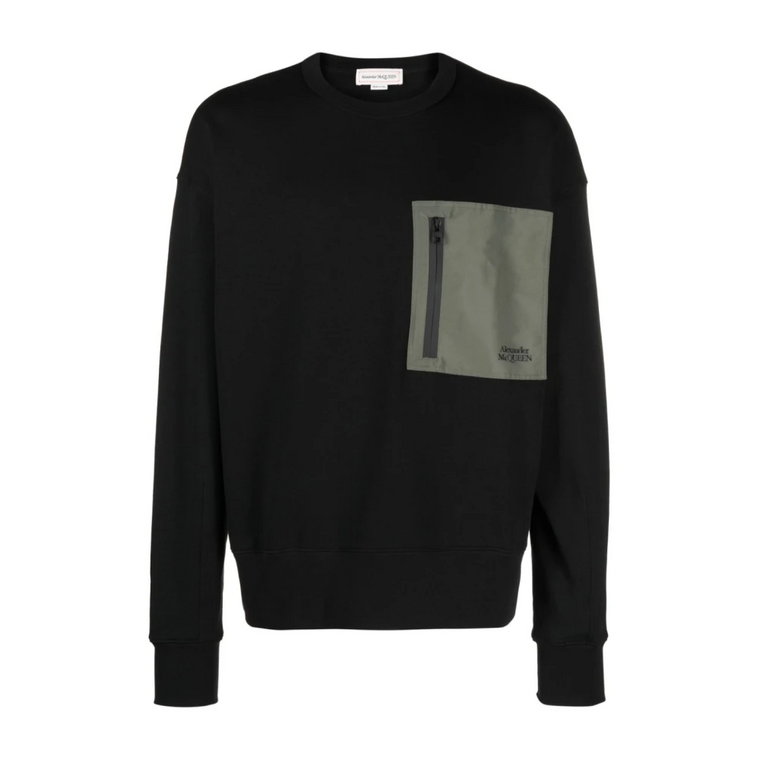 Czarne Swetry z Podniesionym Stylem Alexander McQueen