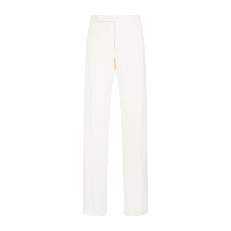 Jedwabno-lniane Spodnie Klasyczny Krem Ralph Lauren