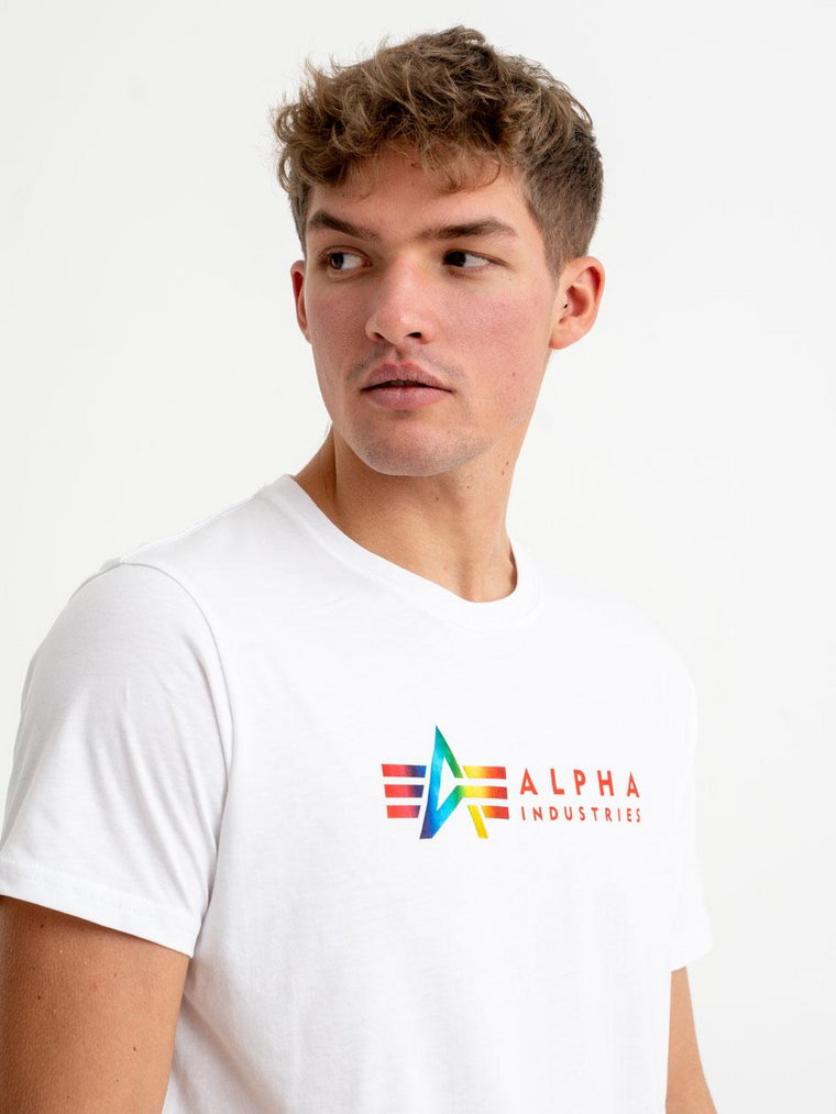 Koszulka Z Krótkim Rękawem Męska Biała Alpha Industries Alpha Label T