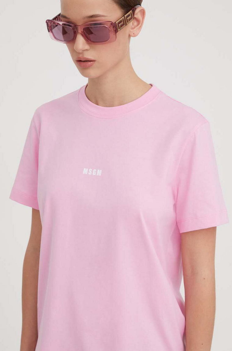 MSGM t-shirt bawełniany damski kolor różowy