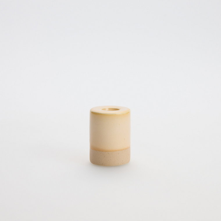 Reserved - Ceramiczny świecznik - złamana biel